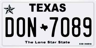 TX license plate DON7089