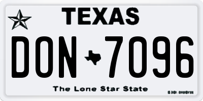 TX license plate DON7096