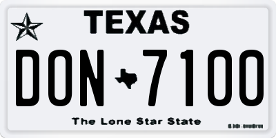 TX license plate DON7100