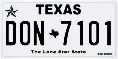 TX license plate DON7101