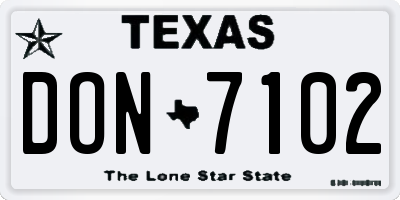 TX license plate DON7102