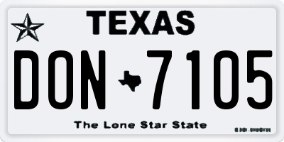 TX license plate DON7105