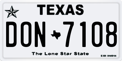 TX license plate DON7108