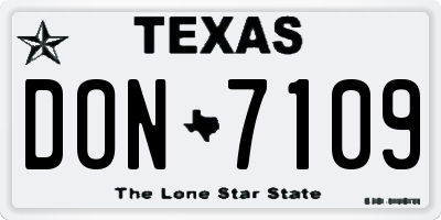 TX license plate DON7109