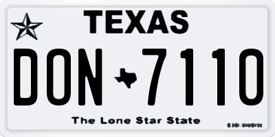 TX license plate DON7110