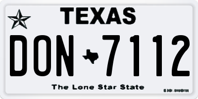 TX license plate DON7112