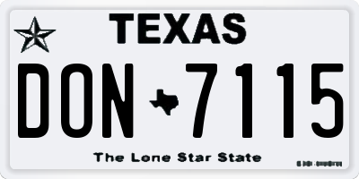 TX license plate DON7115