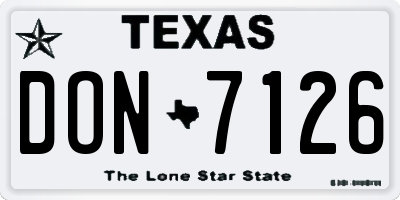 TX license plate DON7126
