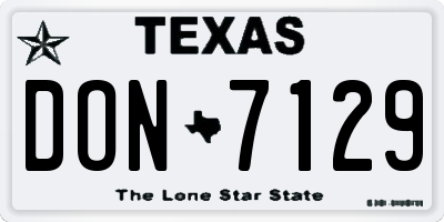 TX license plate DON7129