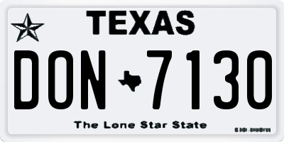 TX license plate DON7130
