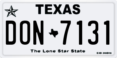 TX license plate DON7131
