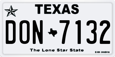 TX license plate DON7132