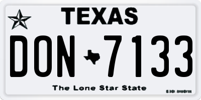 TX license plate DON7133