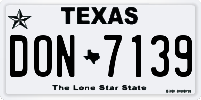 TX license plate DON7139