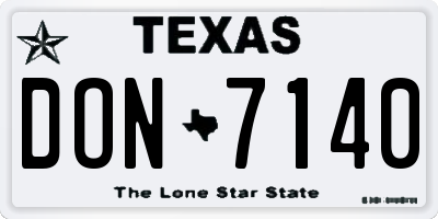 TX license plate DON7140