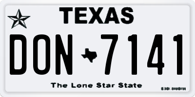TX license plate DON7141