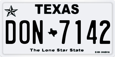 TX license plate DON7142