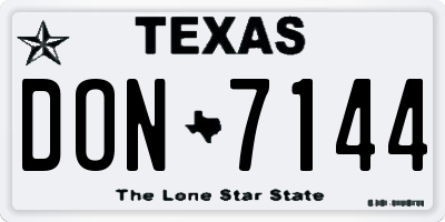 TX license plate DON7144