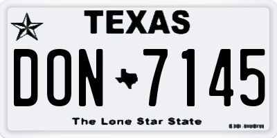 TX license plate DON7145