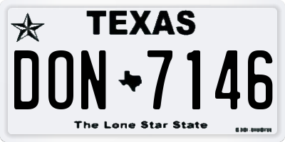 TX license plate DON7146