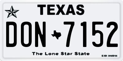 TX license plate DON7152