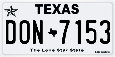 TX license plate DON7153