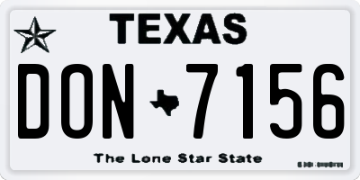 TX license plate DON7156