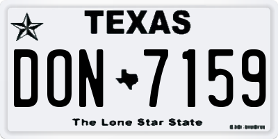 TX license plate DON7159