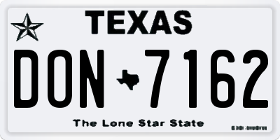 TX license plate DON7162