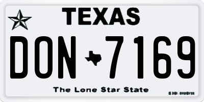TX license plate DON7169