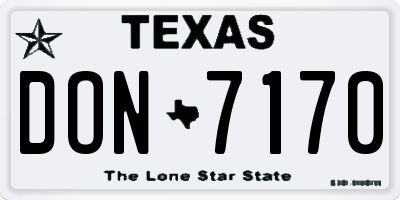 TX license plate DON7170
