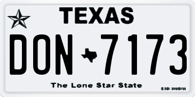 TX license plate DON7173