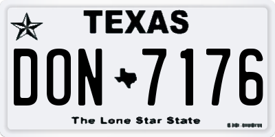 TX license plate DON7176