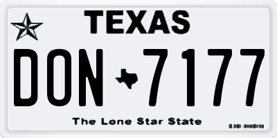TX license plate DON7177