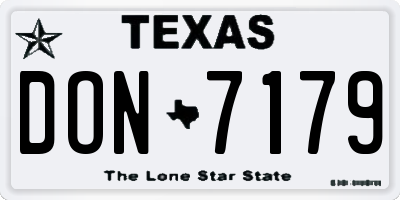TX license plate DON7179