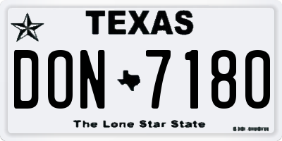 TX license plate DON7180