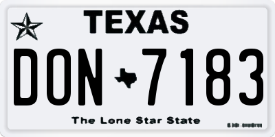 TX license plate DON7183