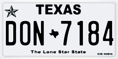 TX license plate DON7184