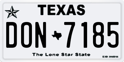 TX license plate DON7185