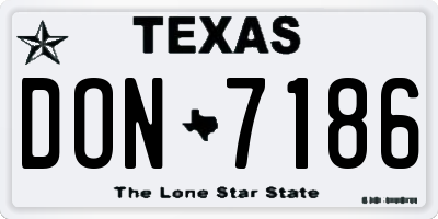 TX license plate DON7186