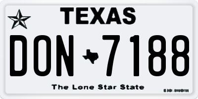 TX license plate DON7188