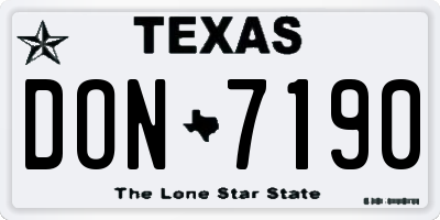 TX license plate DON7190