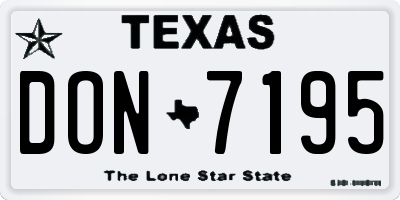 TX license plate DON7195
