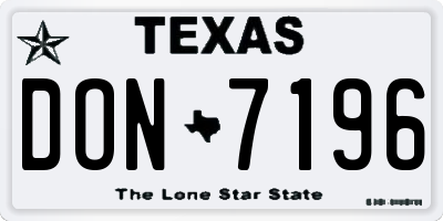 TX license plate DON7196