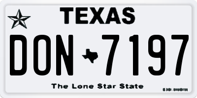 TX license plate DON7197