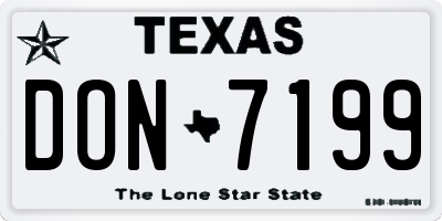 TX license plate DON7199