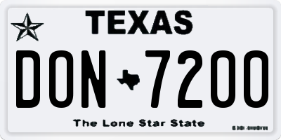 TX license plate DON7200