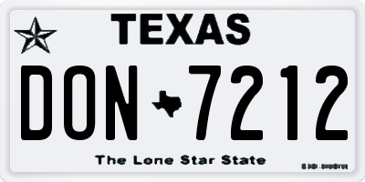 TX license plate DON7212