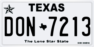 TX license plate DON7213
