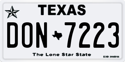 TX license plate DON7223